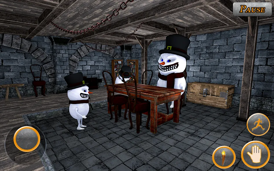 Скачать Evil Scary Snowman Games 3d — Модификация Безлимитные монеты и открытые уровни — скриншот 4