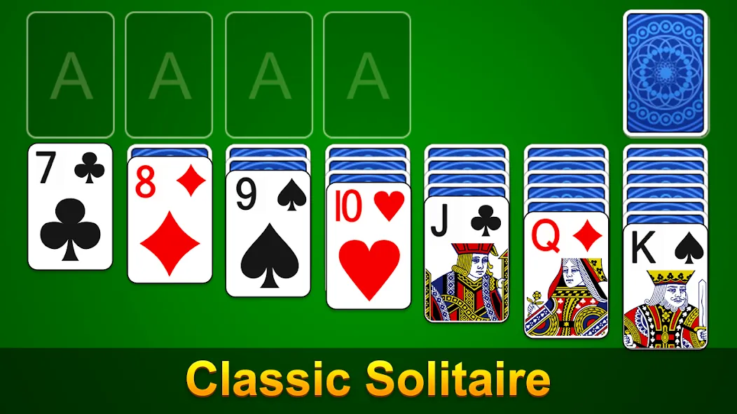 Solitaire - Classic Card Game MOD — Безлимитные подсказки и отмены ходов на Андроид — скриншот 1