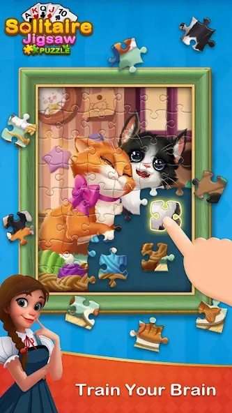 Solitaire Jigsaw Puzzle — Безлимитные подсказки и открыты пазлы — скриншот 1