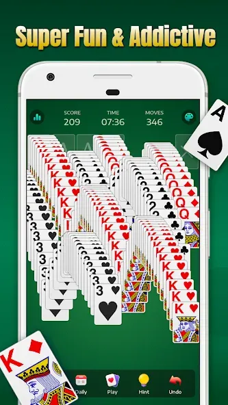 Взлом Solitaire - Classic Card Games — Безлимитные подсказки и отмены — скриншот 2 Взлом Solitaire - Classic Card Games — Безлимитные подсказки и отмены — скриншот 2
