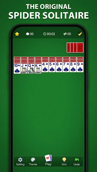Spider Solitaire Classic на Андроид — Мод Без рекламы и подсказки доступны — скриншот 1