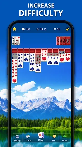 Spider Solitaire Classic на Андроид — Мод Без рекламы и подсказки доступны — скриншот 3