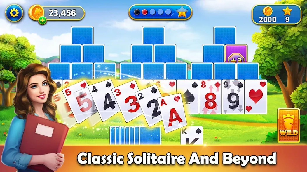 Скачать Tripeaks Solitaire - Home Town на Android — Безлимитные монеты и подсказки — скриншот 1