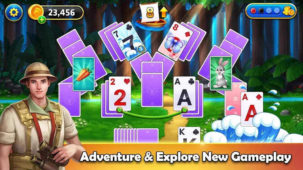Скачать Tripeaks Solitaire - Home Town на Android — Безлимитные монеты и подсказки — скриншот 2