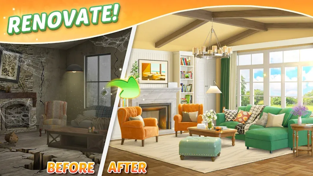 Solitaire Dream Decor на Андроид — Мод Безлимитные монеты и все декорации — скриншот 2