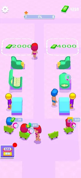 Скачать IDLE Spa Salon - 3D Arcade — Безлимитные деньги и все услуги открыты — скриншот 2