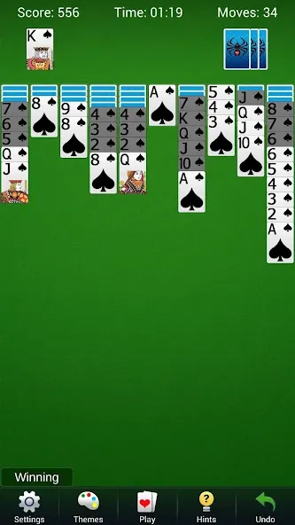 Spider Solitaire - Card Games — Без рекламы и все масти открыты — скриншот 1