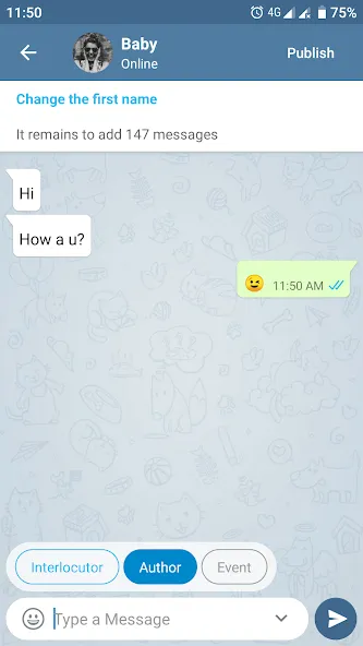 Fake Chat Messenger — TeleFake MOD APK на Android — Реалистичные фейковые переписки без ограничений — скриншот 4