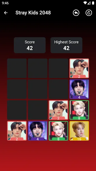 Взломанная Stray Kids 2048 Game на Андроид — Разблокированы все участники и режимы — скриншот 3