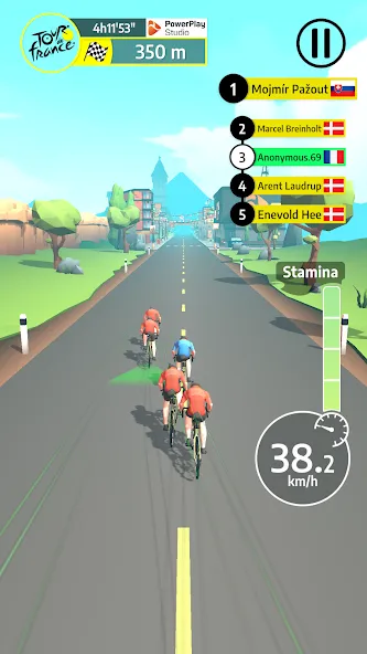 Tour de France Cycling Legends на Андроид — Безлимитные деньги и выносливость — скриншот 1