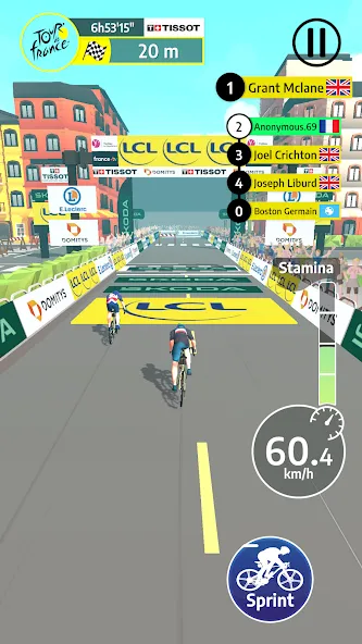 Tour de France Cycling Legends на Андроид — Безлимитные деньги и выносливость — скриншот 2
