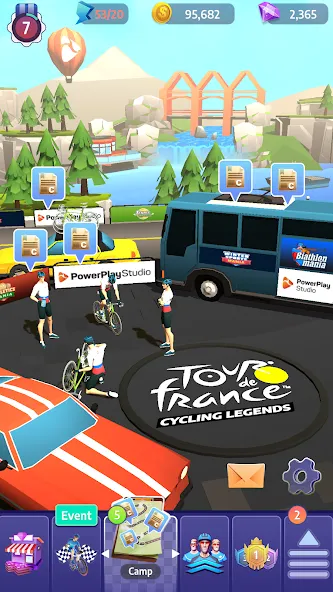 Tour de France Cycling Legends на Андроид — Безлимитные деньги и выносливость — скриншот 3