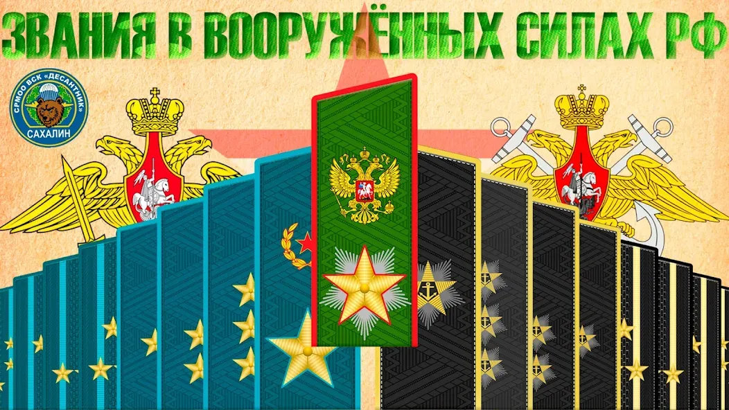 Скачать взломанную Звания ВС РФ — Открыты все звания и безлимитные жетоны — скриншот 1 Скачать взломанную Звания ВС РФ — Открыты все звания и безлимитные жетоны — скриншот 1