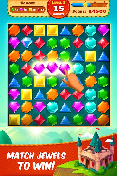 Скачать Jewel Empire : Quest & Match 3 — Последняя версия (Безлимитные монеты и жизни) — скриншот 1