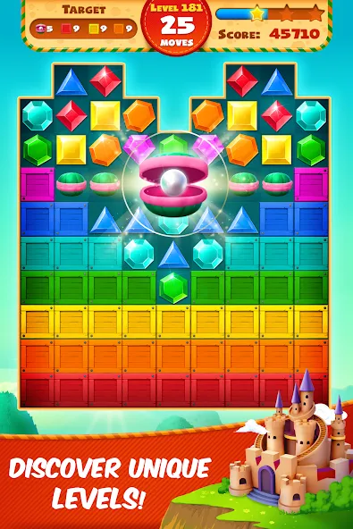 Скачать Jewel Empire : Quest & Match 3 — Последняя версия (Безлимитные монеты и жизни) — скриншот 3