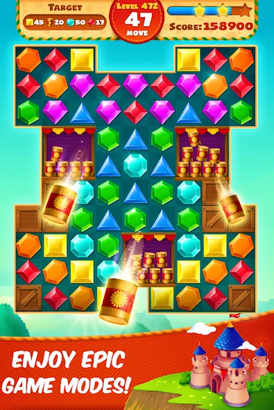 Скачать Jewel Empire : Quest & Match 3 — Последняя версия (Безлимитные монеты и жизни) — скриншот 5