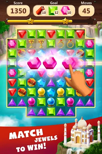 Скачать Jewels Planet - Match 3 Puzzle на Android — Без рекламы и бесконечные жизни — скриншот 1