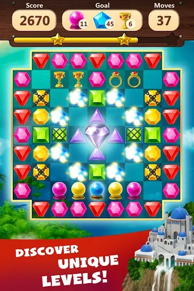 Скачать Jewels Planet - Match 3 Puzzle на Android — Без рекламы и бесконечные жизни — скриншот 3