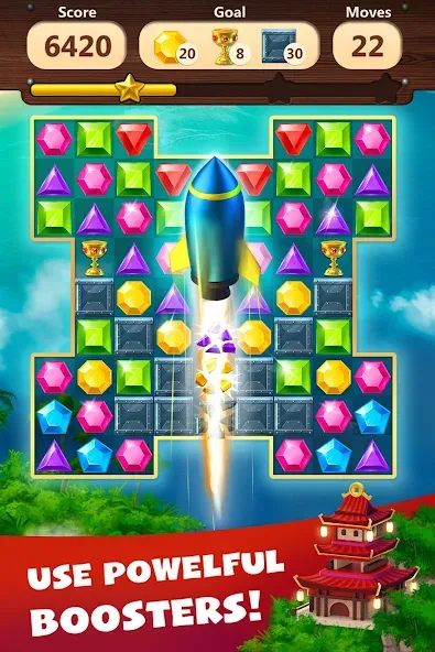 Скачать Jewels Planet - Match 3 Puzzle на Android — Без рекламы и бесконечные жизни — скриншот 4