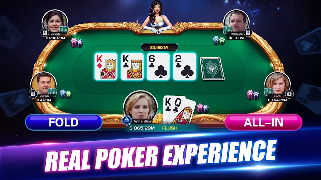Взлом Winning Poker™ - Texas Holdem — Безлимитные фишки и всё открыто — скриншот 1