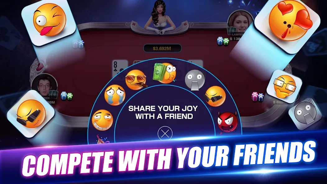 Взлом Winning Poker™ - Texas Holdem — Безлимитные фишки и всё открыто — скриншот 2