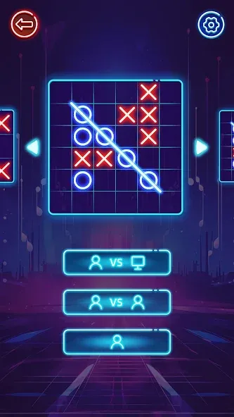 Взломанная OX Game - XOXO · Tic Tac Toe на Андроид — Открыты все режимы и темы — скриншот 2