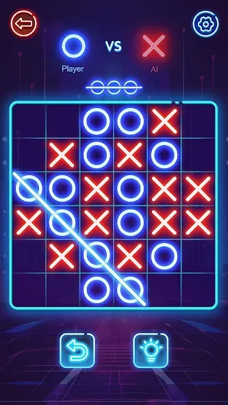 Взломанная OX Game - XOXO · Tic Tac Toe на Андроид — Открыты все режимы и темы — скриншот 3