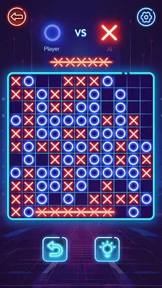 Взломанная OX Game - XOXO · Tic Tac Toe на Андроид — Открыты все режимы и темы — скриншот 4