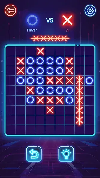 Взломанная OX Game - XOXO · Tic Tac Toe на Андроид — Открыты все режимы и темы — скриншот 5