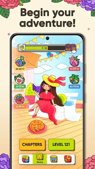 Взлом 3 Tiles - Tile Matching Games — Безлимитные подсказки и жизни — скриншот 3
