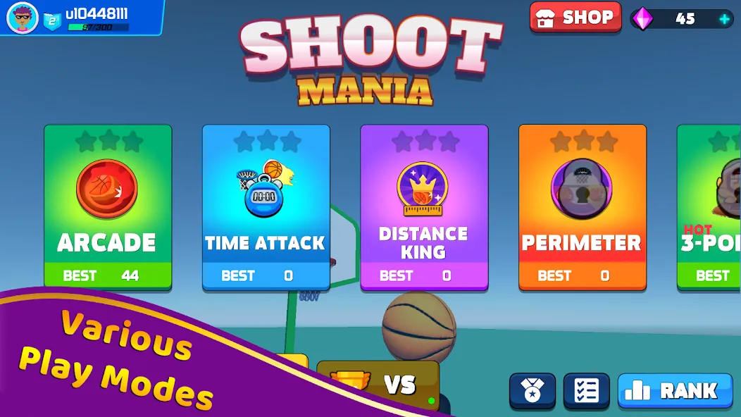 Взлом Shoot Challenge Basketball — Безлимитные деньги и мячи — скриншот 2
