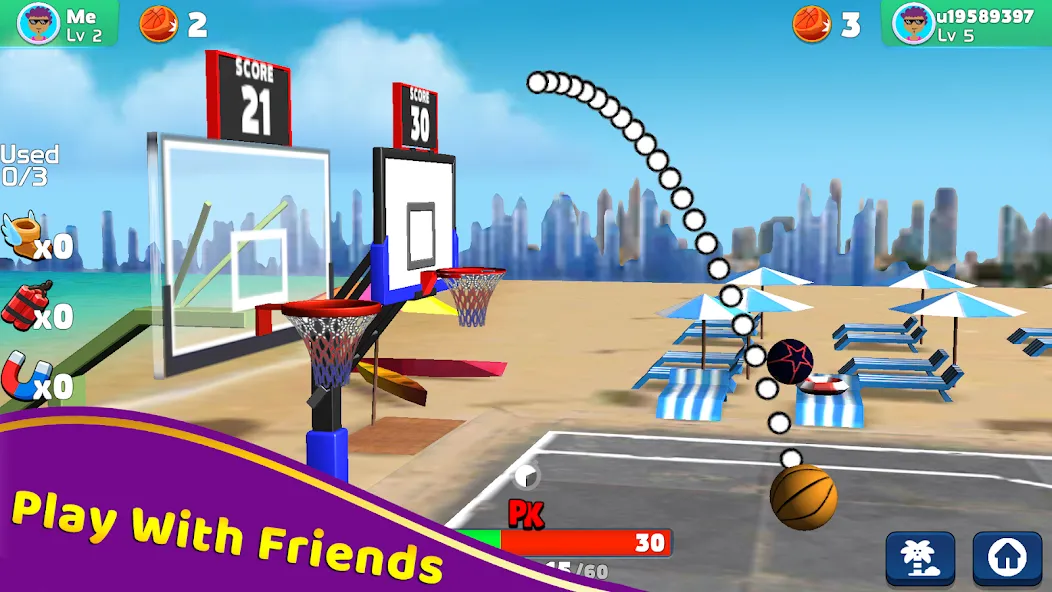 Взлом Shoot Challenge Basketball — Безлимитные деньги и мячи — скриншот 5