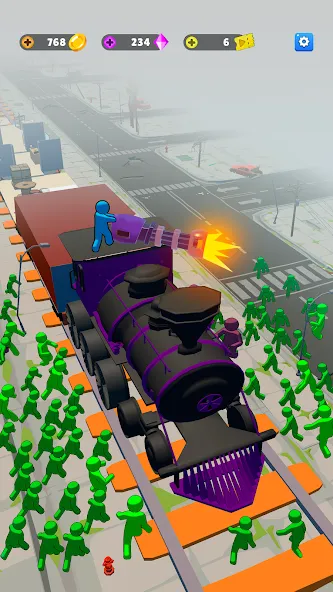 Train Defense: Zombie Game MOD APK на Android — Безлимитные ресурсы и усиленная защита — скриншот 1