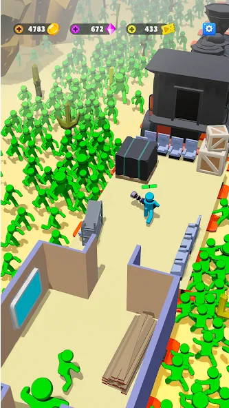 Train Defense: Zombie Game MOD APK на Android — Безлимитные ресурсы и усиленная защита — скриншот 2