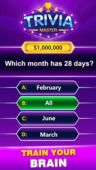 Trivia Master - Word Quiz Game — Взломанная версия (Без рекламы и все ответы открыты) — скриншот 1