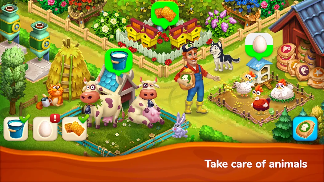 Скачать Farmington – Farm game — Модификация Безлимитные монеты и ресурсы — скриншот 5