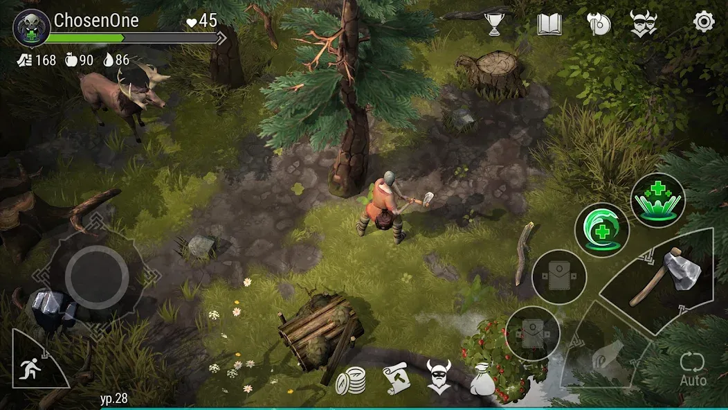 Скачать Frostborn: Action RPG (Мод: Безлимитные ресурсы и усиленный персонаж) на Андроид — скриншот 1