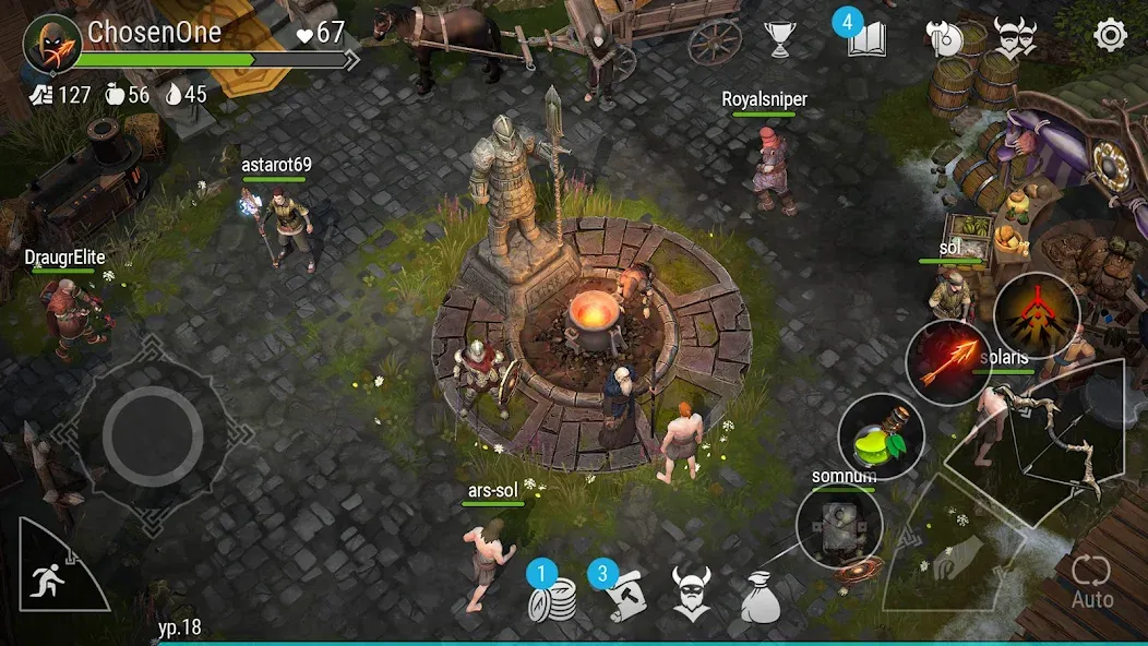 Скачать Frostborn: Action RPG (Мод: Безлимитные ресурсы и усиленный персонаж) на Андроид — скриншот 5