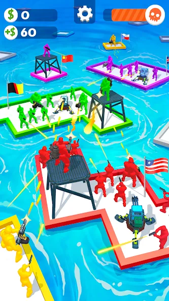 Скачать взлом War of Rafts: Crazy Sea Battle на Андроид — Безлимитные ресурсы и усиленный плот — скриншот 1