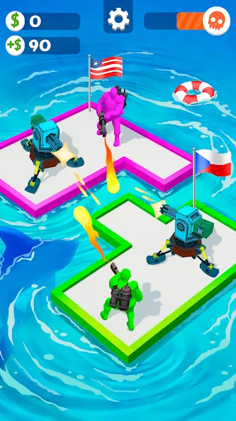 Скачать взлом War of Rafts: Crazy Sea Battle на Андроид — Безлимитные ресурсы и усиленный плот — скриншот 4