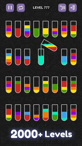 Water Sort Puzzle - Sort Color — Мод: Без рекламы и все уровни открыты — скриншот 2