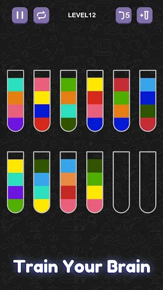 Water Sort Puzzle - Sort Color — Мод: Без рекламы и все уровни открыты — скриншот 4