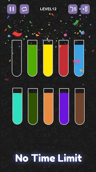 Water Sort Puzzle - Sort Color — Мод: Без рекламы и все уровни открыты — скриншот 5