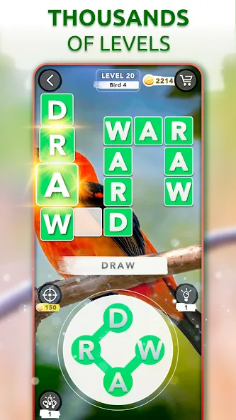Word Connect - Words of Nature MOD APK на Android — Безлимитные подсказки и открытые уровни — скриншот 1 Word Connect - Words of Nature MOD APK на Android — Безлимитные подсказки и открытые уровни — скриншот 1