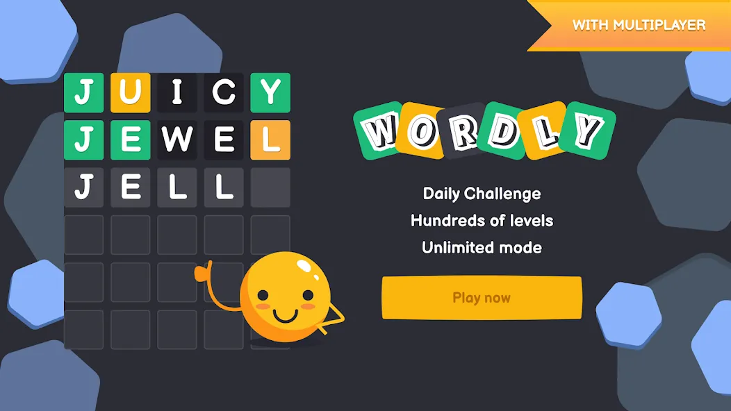 Wordly - unlimited word game на Андроид — Мод Безлимитные попытки и подсказки — скриншот 1