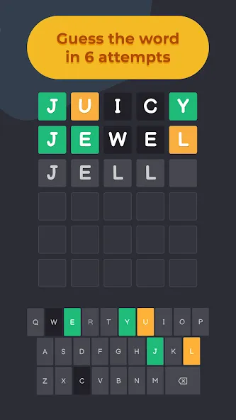 Wordly - unlimited word game на Андроид — Мод Безлимитные попытки и подсказки — скриншот 2