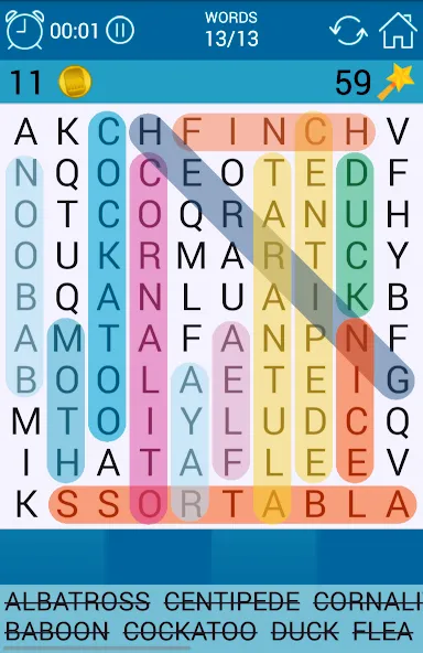 Word Search — Мод: Безлимитные подсказки и открыты все уровни — скриншот 2